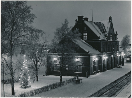 Umeå stationshus vinter 1950